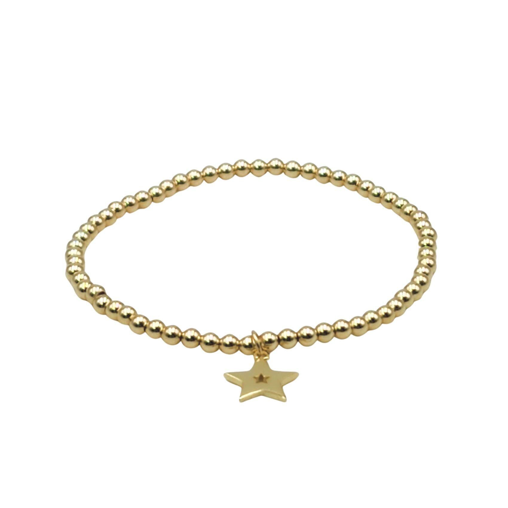 Gold Filled Star Charm Bracelet - Womens Stretch Charm Bracelet - Perfect Gift for Her