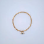 Dainty Gold Filled Evil Eye Bracelet - Protection and Style for Women