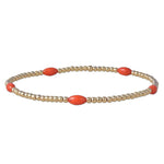 Coral Beaded Bracelet: Gold Filled Stackable Style (Adjustable)