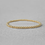 3mm Gold Filled Beaded Stretch Bracelet - Layering Jewelry for Women by Isabella Celini - Tarnish Free and Waterproof