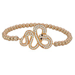 Gold Filled Snake Bracelet - Stretch Beaded Stacking Bracelet for Women