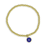 Gold Evil Eye Protection Bracelet for Women - Spiritual Stacking Stretch Evil Eye Charm