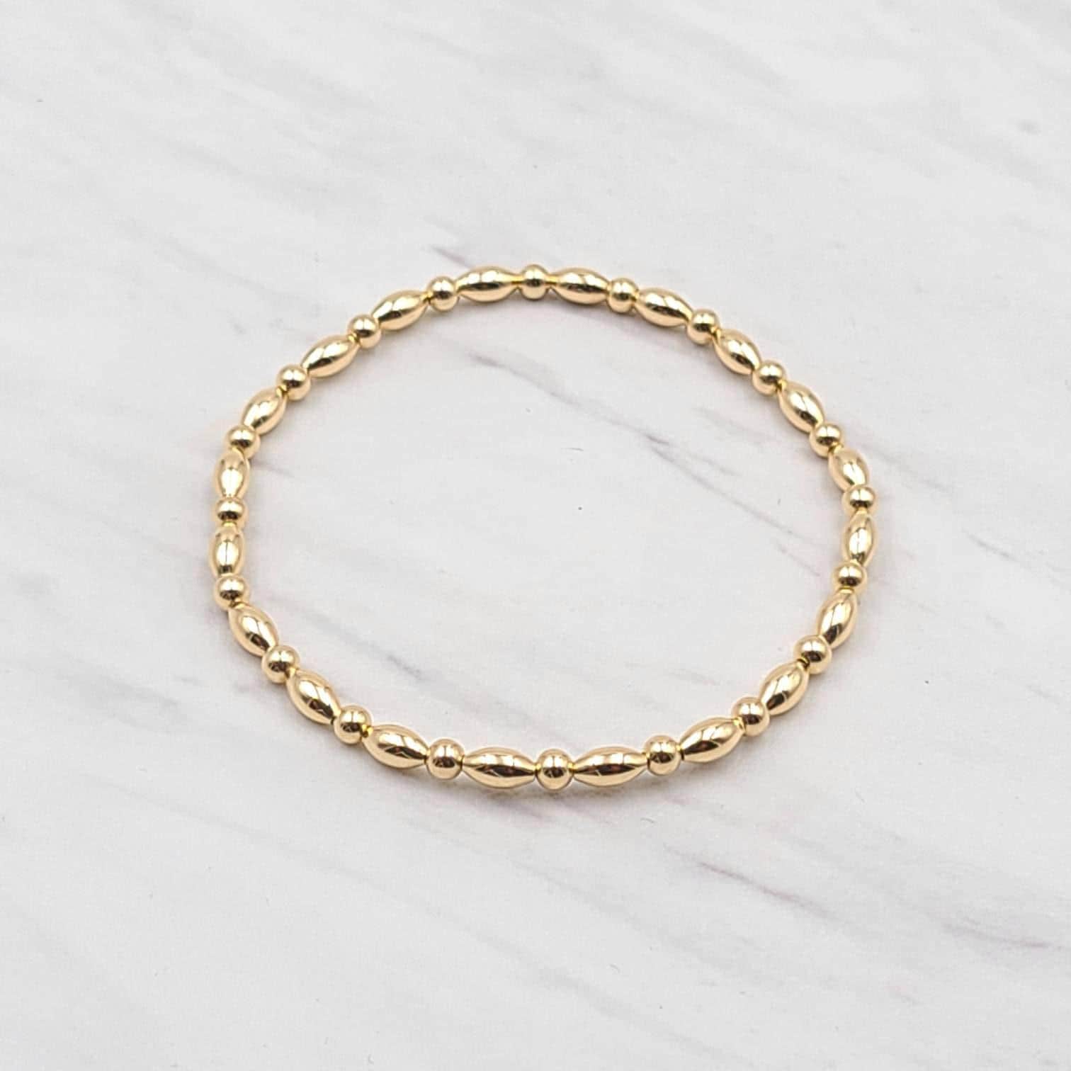 Beaded Bracelet: Gold Filled, Adjustable - Tarnish Free, Waterproof