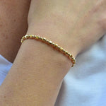Faceted Gold Filled Stackable Bracelet - Waterproof and Tarnish Free Jewelry for Women