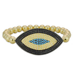 Gold Filled Evil Eye Bracelet with Turquoise Gemstone Beads - Spiritual Protection and Good Luck for Woman
