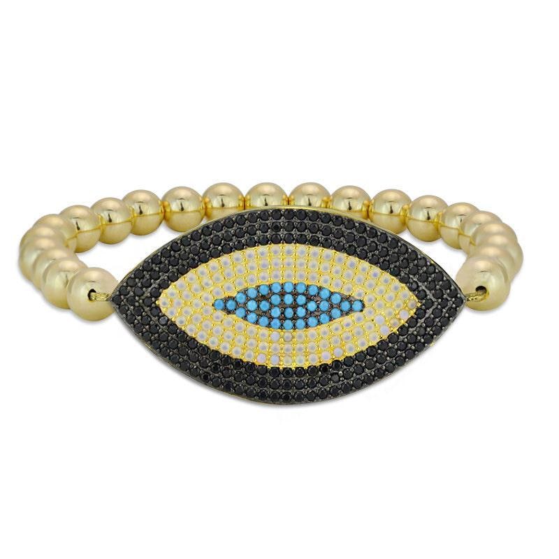 Gold Filled Evil Eye Bracelet with Turquoise Gemstone Beads - Spiritual Protection and Good Luck for Woman