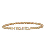 Mama Pendant Bracelet: Delicate Gold Filled Beads (Stretch Size 5.5-6.5")