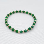 Delicate Gold Filled Stackable Bracelet with Semi Precious Beads - Customizable
