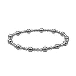 14kt Gold Filled Stretch Bracelet with Beaded Design for Women - 3 mm and 5 mm - Tarnish Resistant Waterproof