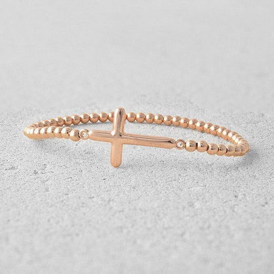 Gold Filled Cross Bracelet - Religious Boho Hippie Jewelry for Women - Tarnish Free