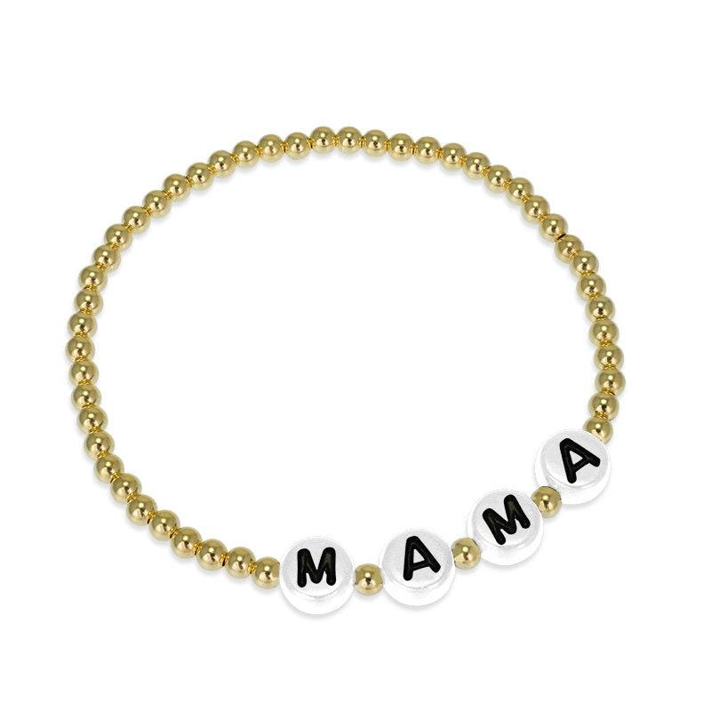 Delicate Gold Filled Mama Bracelet - Customizable Womens Stackable Jewelry