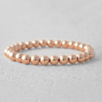 14kt Gold Filled 6mm Beaded Stacking Bracelet for Women - Stretch Fit Tarnish-Free Waterproof