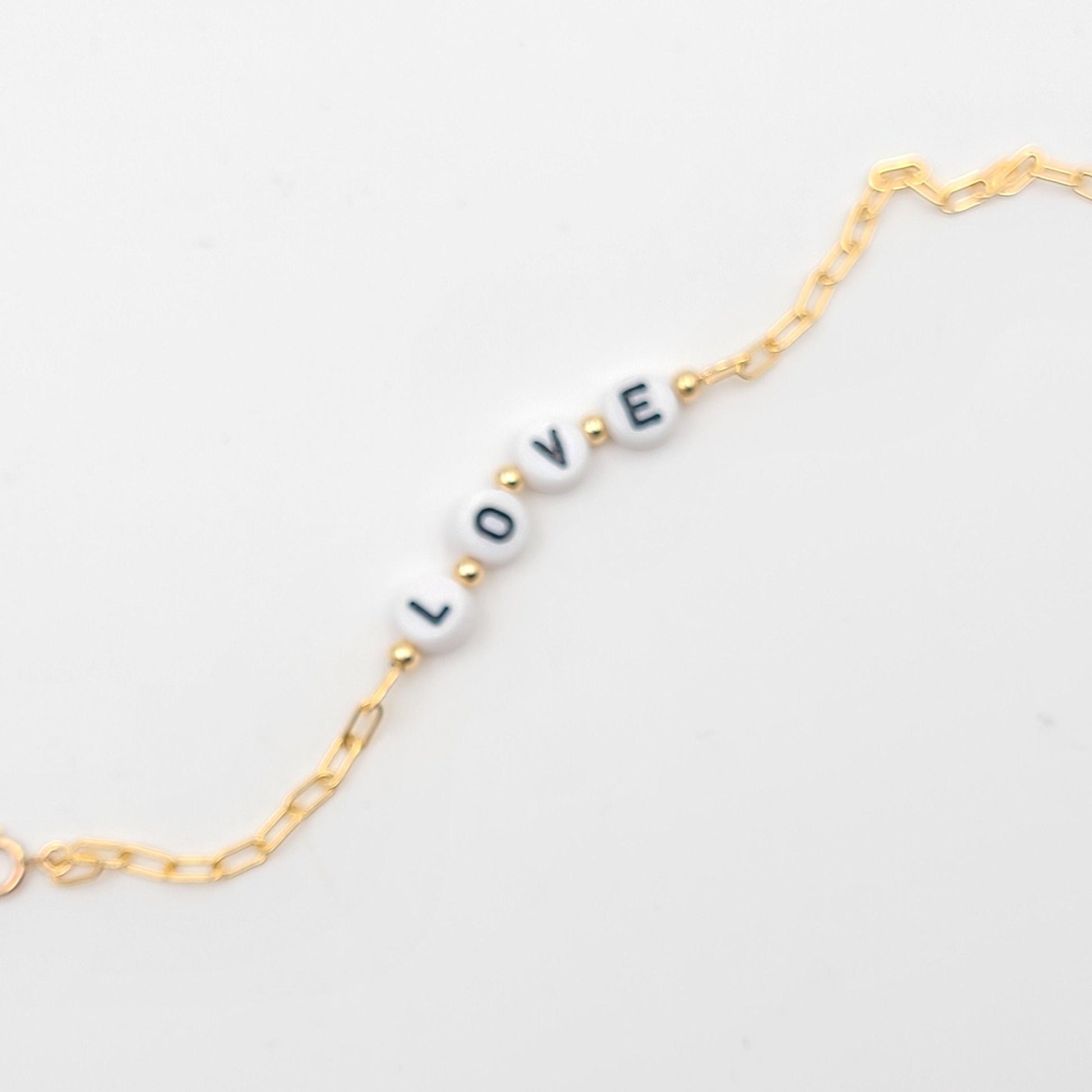 Custom Word Bracelet, Initial Bracelet, Chain Bracelet,