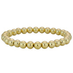 14kt Gold Filled 6mm Beaded Stacking Bracelet for Women - Stretch Fit Tarnish-Free Waterproof