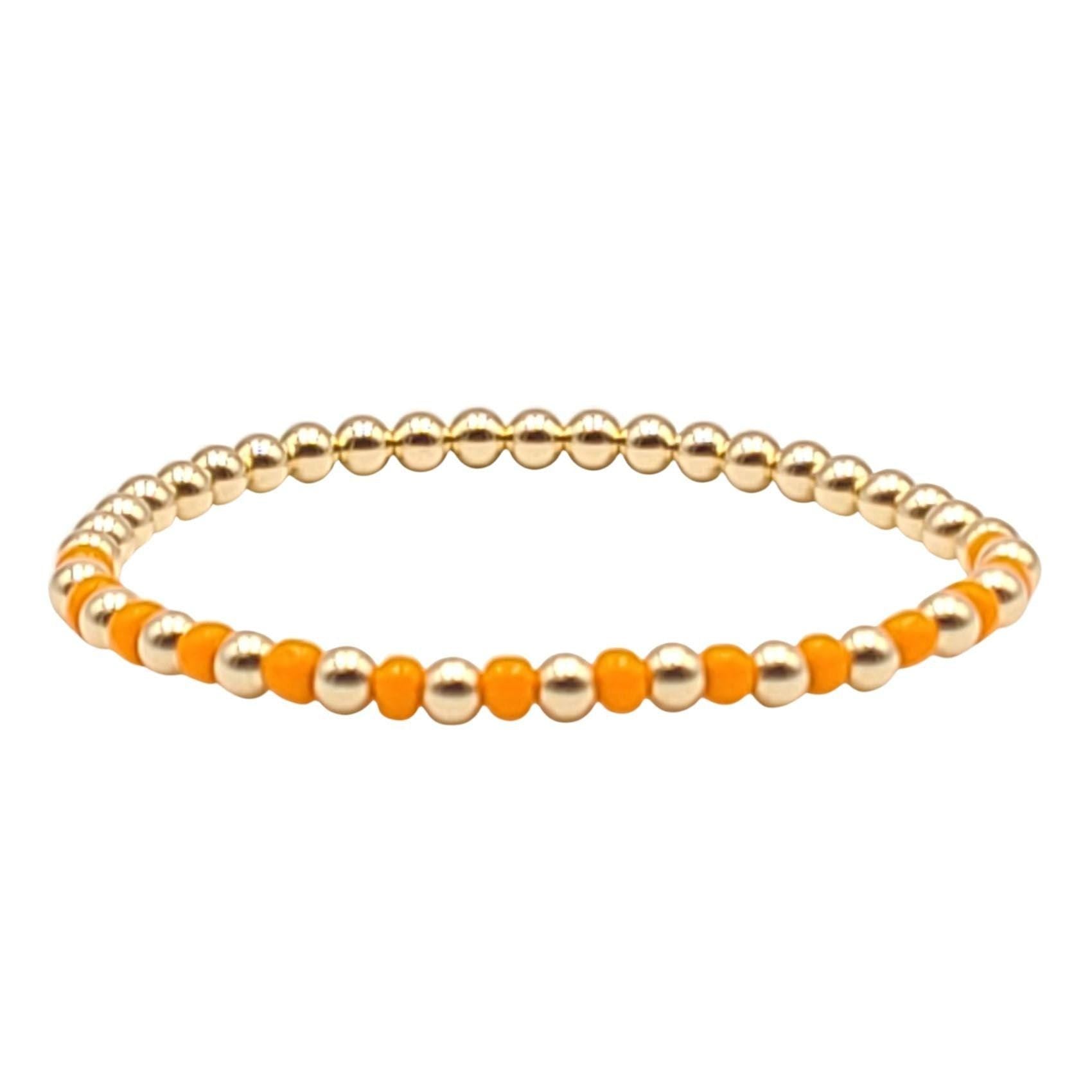 Colorful Stackable Gold Filled Beaded Bracelet - Waterproof Womens Jewelry