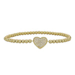 Gold Stack Bracelet, Gold Filled Bracelet, Heart Bracelet,