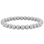 14kt Gold Filled 6mm Beaded Stacking Bracelet for Women - Stretch Fit Tarnish-Free Waterproof