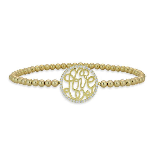 Script Cursive Bracelet, Love Bracelet, Cubic Zirconia Bracelet
