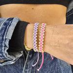 14kt Gold Filled Beaded Bracelet | Adjustable Color Cord | Tarnish-Free Jewelry Gift for Women