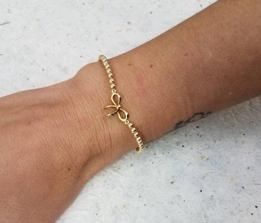Tie Knot Bracelet, Bow Bracelet, Stretch Stacking Bracelet