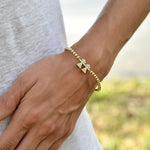 Sisters Bracelet, Gold Stack Bracelet, Beaded Bracelet,
