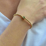 Initial Beaded Bracelet: Gold Filled Stretch Style (Adult & Kids Sizes)