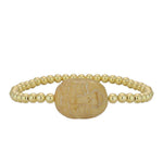 Spiritual Gold Filled Bracelet, Buddha Charm, Stretch Fit, Tarnish Free