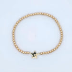Star Beaded Bracelet: Gold Filled Stretch Design (Tarnish Free)