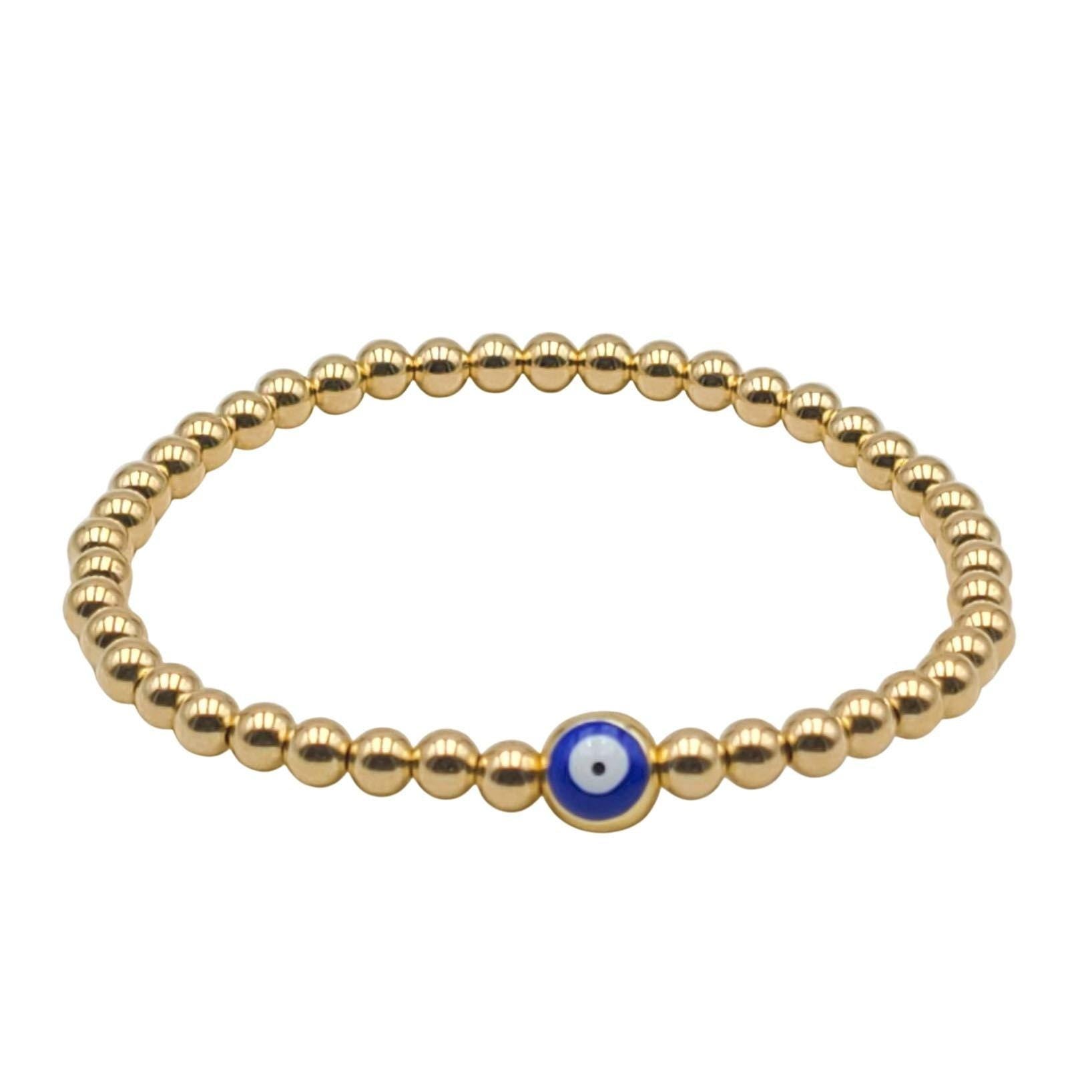 Boho Evil Eye Protection Stretch Bracelet - Good Luck Beaded Jewelry by Isabella Celini