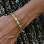 Stackable Gold Filled Evil Eye Bracelet (Tarnish-Free, Stretch Fit)