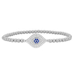 Elegant 14kt Gold Filled Evil Eye Protection Bracelet - Tarnish-Free - Good Luck Pendant - Stretch Beaded Design