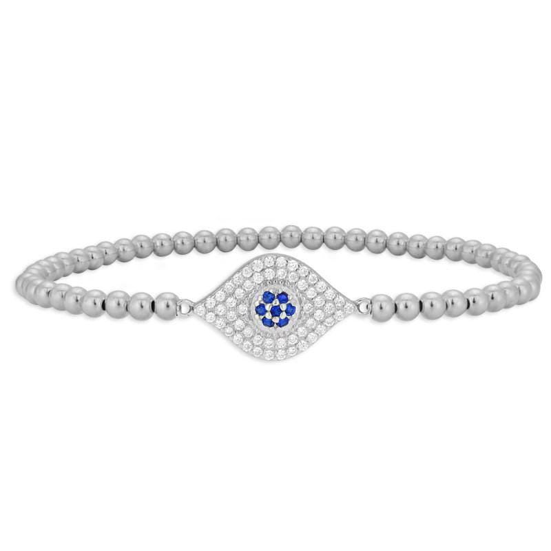 Elegant 14kt Gold Filled Evil Eye Protection Bracelet - Tarnish-Free - Good Luck Pendant - Stretch Beaded Design
