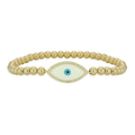 Gold Filled Beaded Evil Eye Bracelet - Delicate Spiritual Protection and Lucky Charm for Women