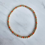 Boho Gold Filled Bracelet, Colorful Beads (Stretch, Non Tarnish)