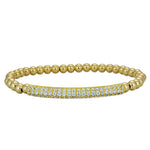 Gold Filled CZ Pave Bar Bracelet for Women - Stretchable Stacking Bridesmaid Jewelry