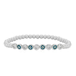 Stackable Gold Filled Evil Eye Bracelet (Tarnish-Free, Stretch Fit)