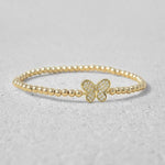 Butterfly Bracelet, Gold Filled Bracelet, Beaded Bracelet,