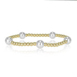 Beaded Bracelet: Gold Filled, Layering Stretch - Adjustable Fit