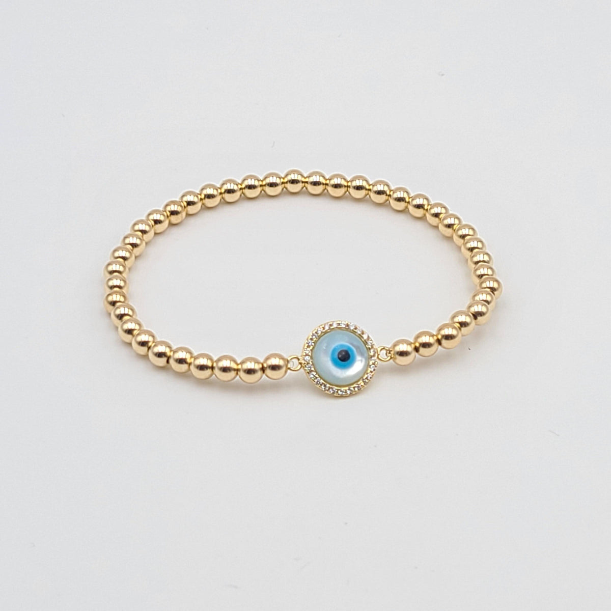 Evil Eye Bracelet, Stretch Stacking Bracelet, Beaded Bracelet