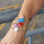 Heart Bracelet, Beaded Bracelet, Gold Filled Bracelet