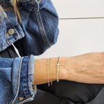 Dainty Gold Filled Cross Bracelet: Beaded Christian Jewelry - Tarnish Free