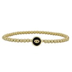 Gold Filled Beaded Bracelet, Evil Eye Charm, Protection Jewelry