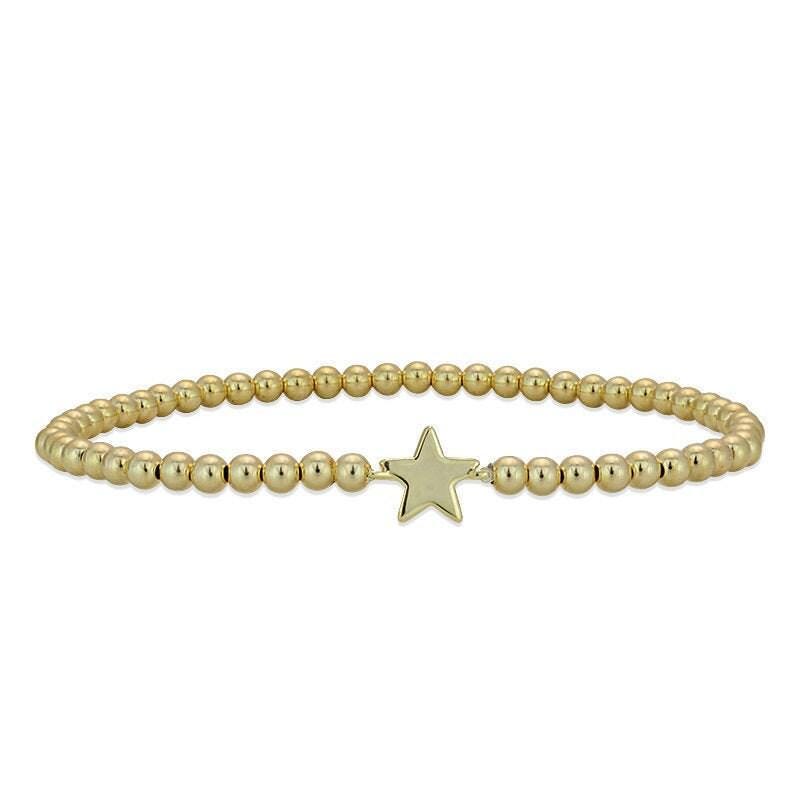 Star Gold Filled Bracelet, Isabella Celini, Gold Filled Beads, Stretch Stacking Bracelet, Celestial Bracelet, Boho Chic, Gift for Women