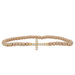 Dainty Gold Filled Cross Bracelet: Beaded Christian Jewelry - Tarnish Free