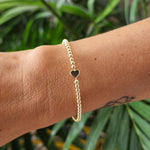 Heart Mother of Pearl Gold Stretch Bracelet - Stacking Bracelet for Women