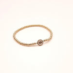 Gold Filled Beaded Bracelet, Evil Eye Charm, Protection Jewelry