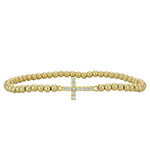 Cross Bracelet, Silver Bracelet, Beaded Bracelet,