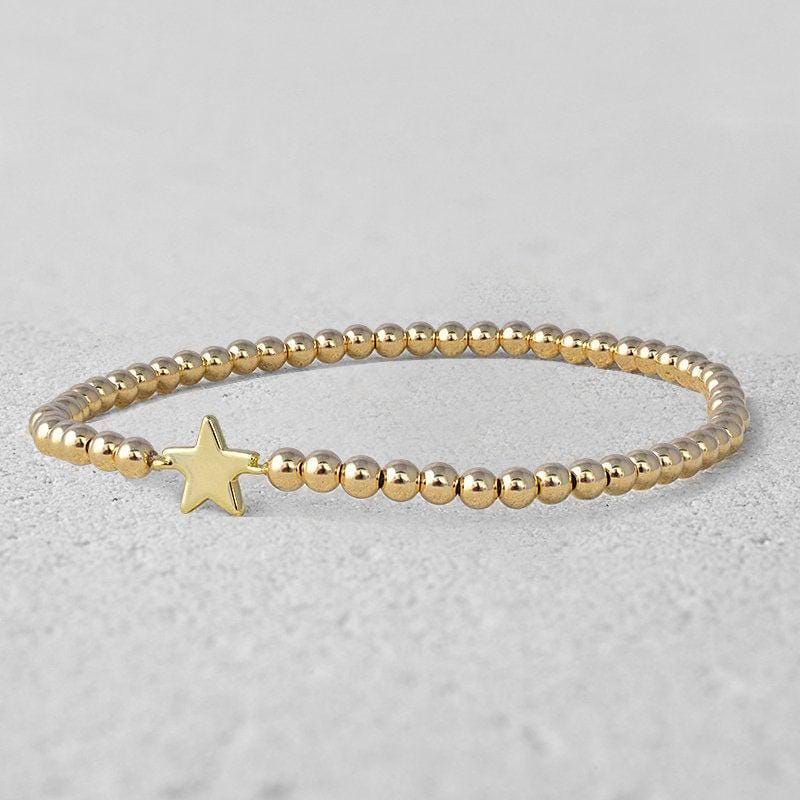 Star Gold Filled Bracelet, Isabella Celini, Gold Filled Beads, Stretch Stacking Bracelet, Celestial Bracelet, Boho Chic, Gift for Women