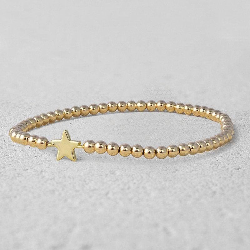Star Gold Filled Bracelet, Isabella Celini, Gold Filled Beads, Stretch Stacking Bracelet, Celestial Bracelet, Boho Chic, Gift for Women