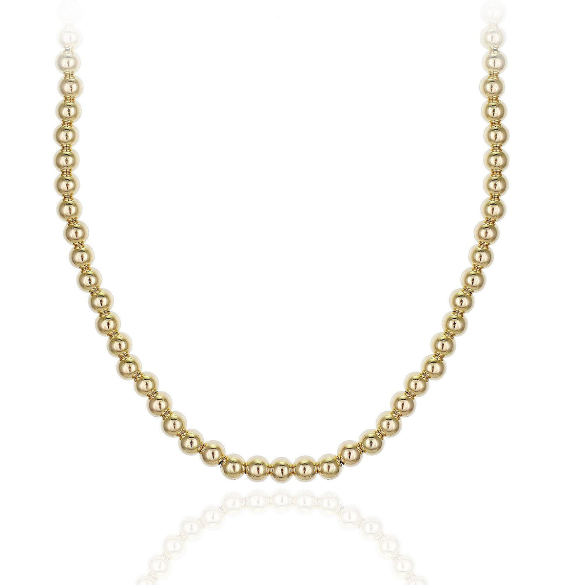 Dainty 4 mm Gold Filled Beaded Layering Necklace – Stylish Tarnish Free, Water Resistant Layering Necklace